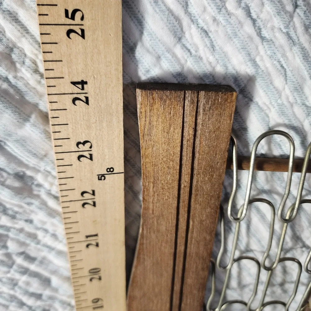 Vintage Wooden Tie Rack Wall Mount Organizer Scarf Belt Holder Mid Century Style